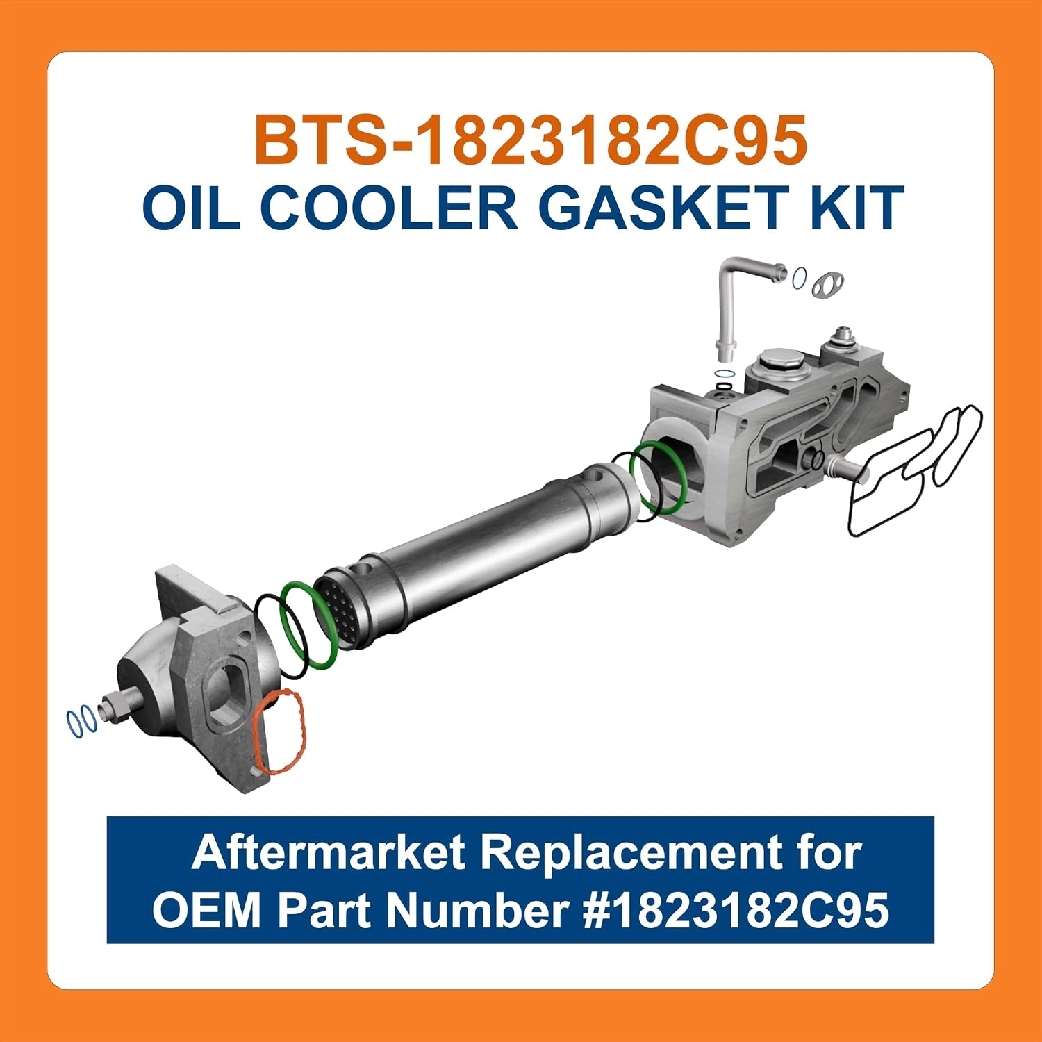 BTS-1823182C95 Oil Cooler Gasket Kit for Navistar - 1 BTS-1823182C95 Oil Cooler Gasket Kit for Navistar