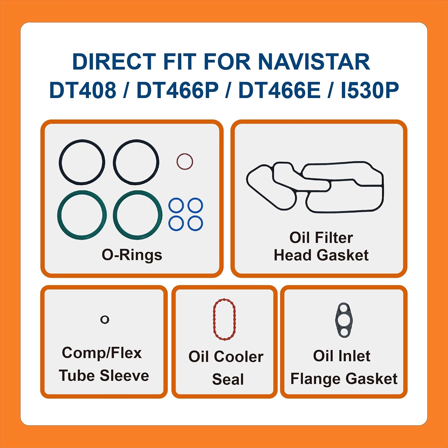 BTS-1823182C95 Oil Cooler Gasket Kit for Navistar - 2 BTS-1823182C95 Oil Cooler Gasket Kit for Navistar