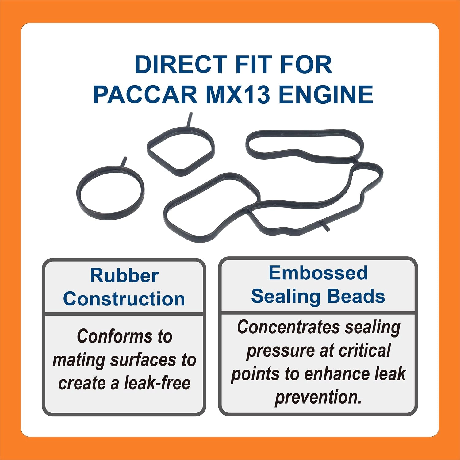BTS-2047414PE Oil Cooler Gasket for Paccar - 2 BTS-2047414PE Oil Cooler Gasket for Paccar