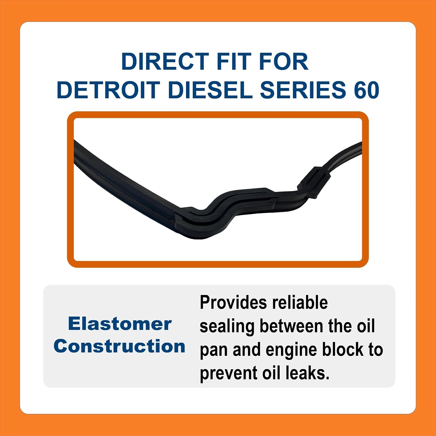 BTS-23539104 Oil Pan Gasket for Detroit Diesel - 2 BTS-23539104 Oil Pan Gasket for Detroit Diesel